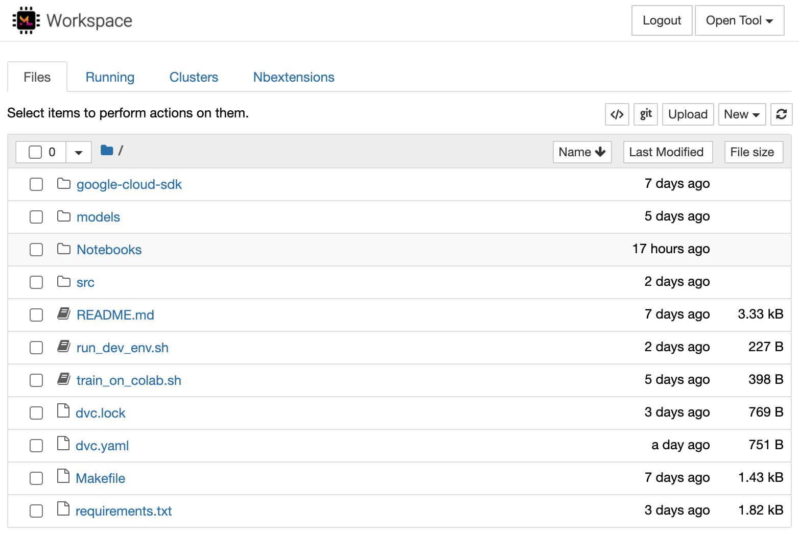 ML-Workspace homepage