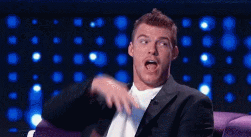 Animated gif of a man exaggeratedly whipping his brow while saying "phew".