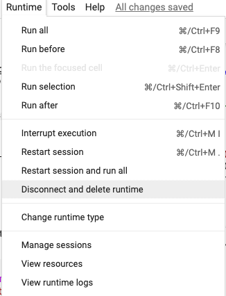 Disconnect and delete runtime