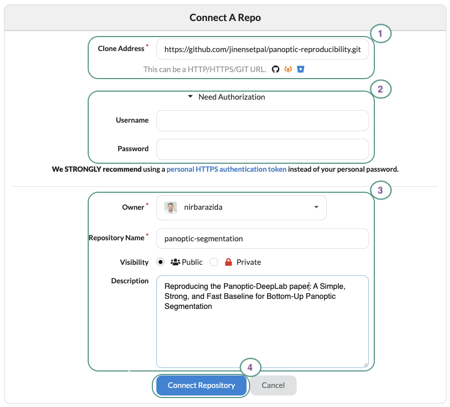 Connect a repo