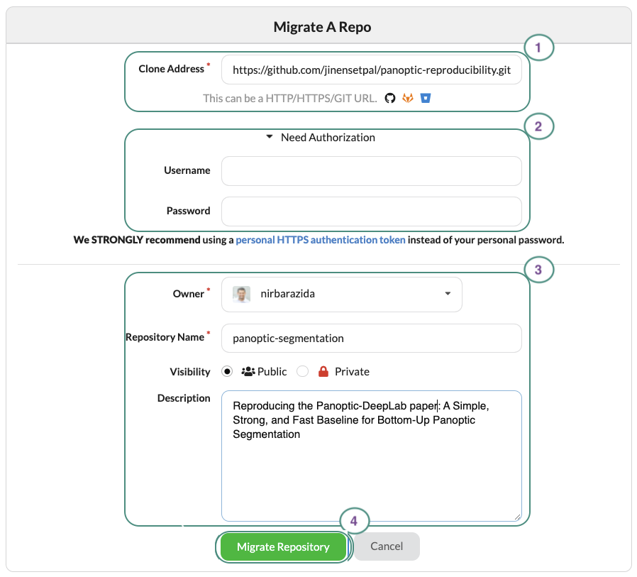 Migrate a repo